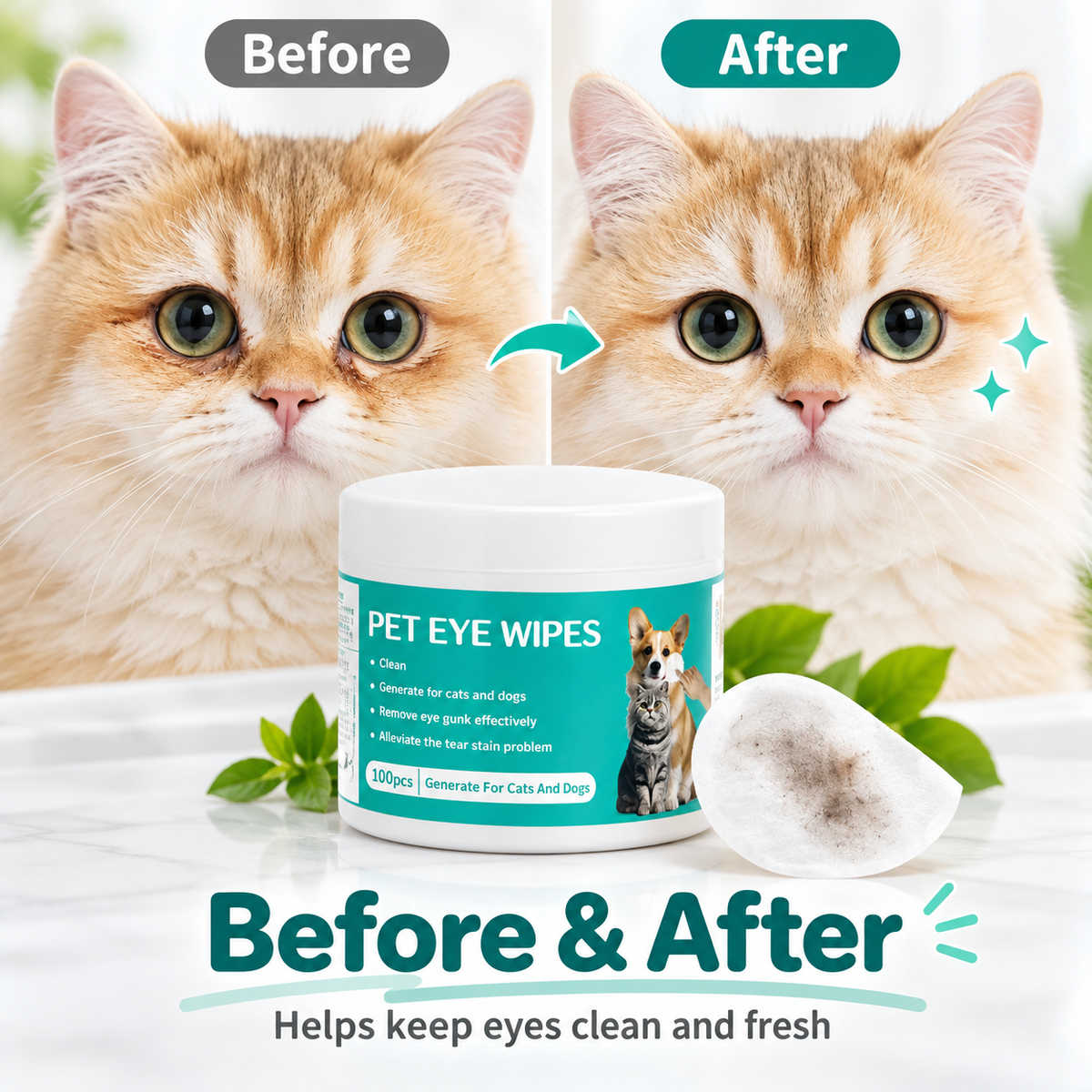 Pet Eye Wipes – Gentle Everyday Cleaning for Dogs &amp; Cats 🐾