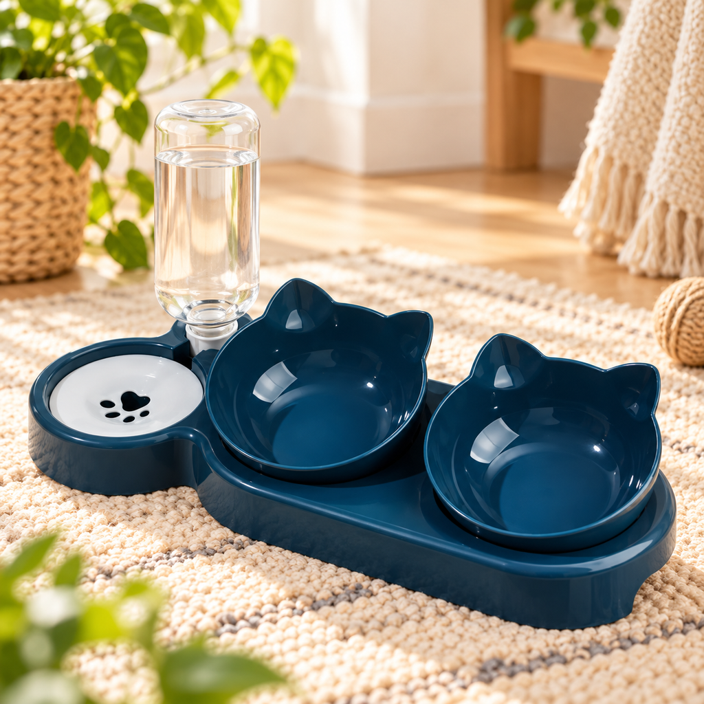 3-in-1 Cat Feeding Station