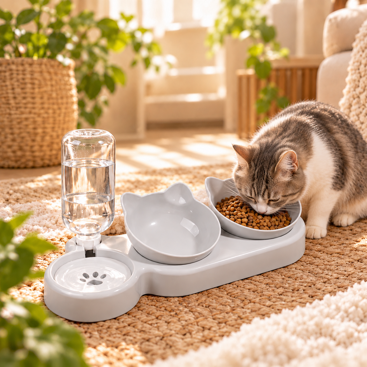3-in-1 Cat Feeding Station