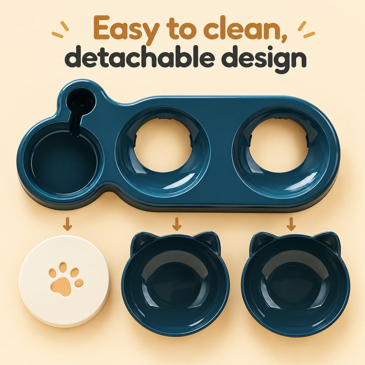 3-in-1 Cat Feeding Station