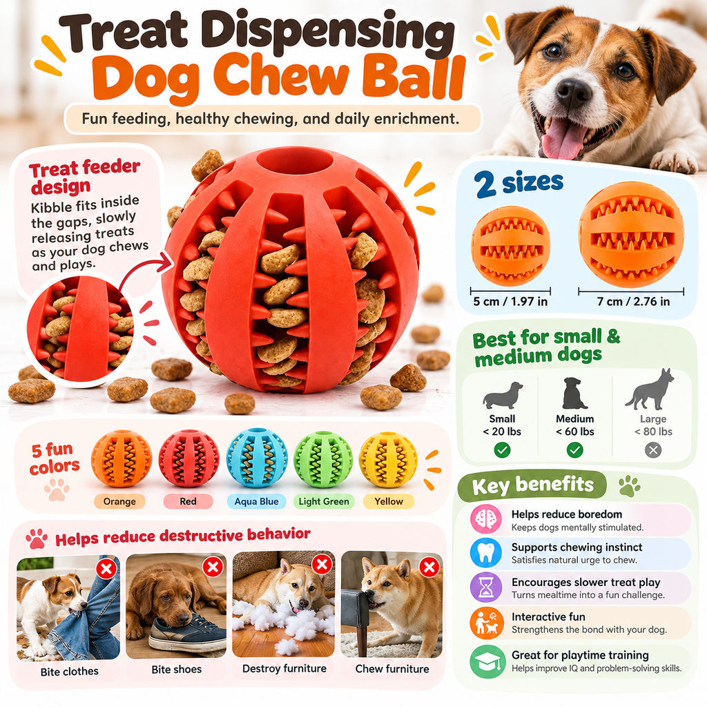 MAUPawz Interactive Treat-Dispensing Chew Ball 🐾