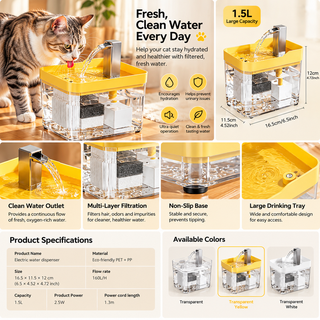 Automatic Pet Water Fountain – 1.5L