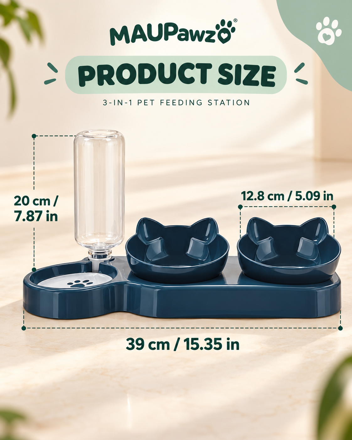3-in-1 Cat Feeding Station